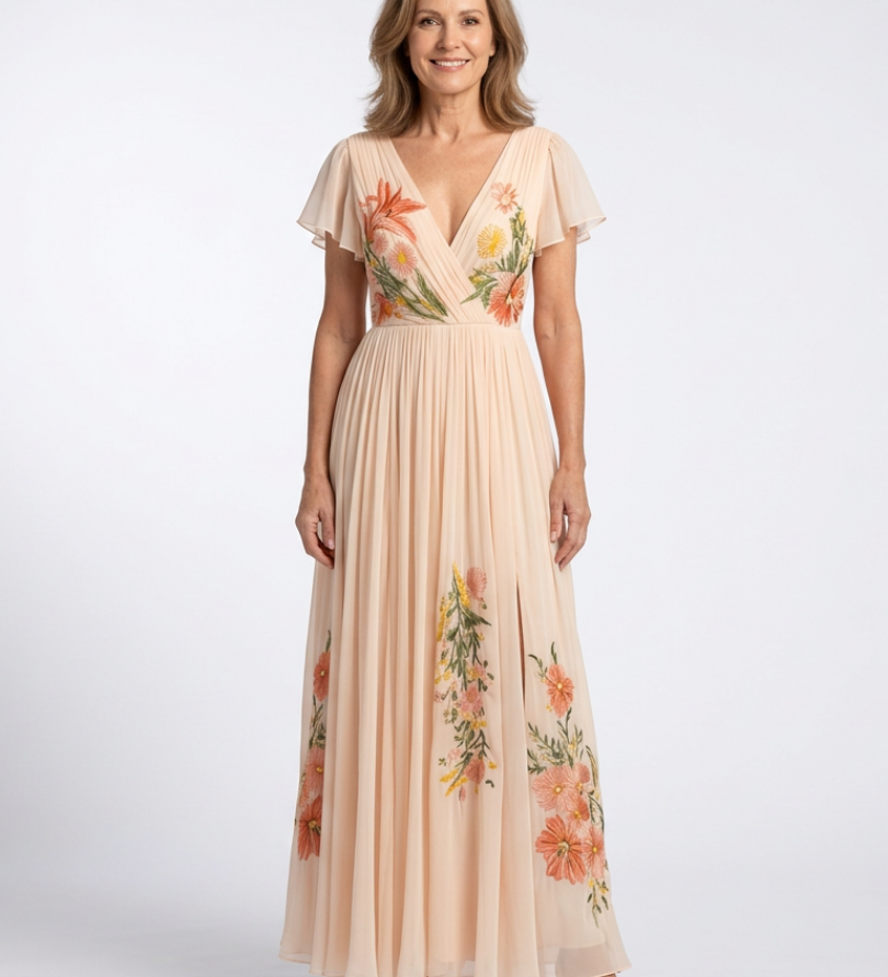 Coral-Spray Maxi Dress by Eleanor Vale