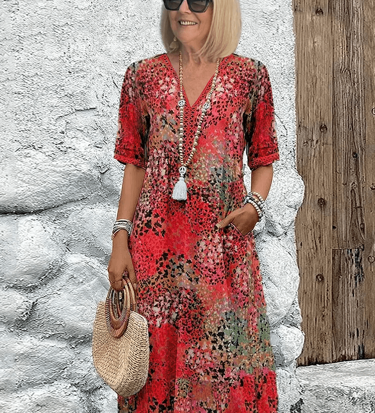 Patchwork-Print Midi Dress by Eleanor Vale