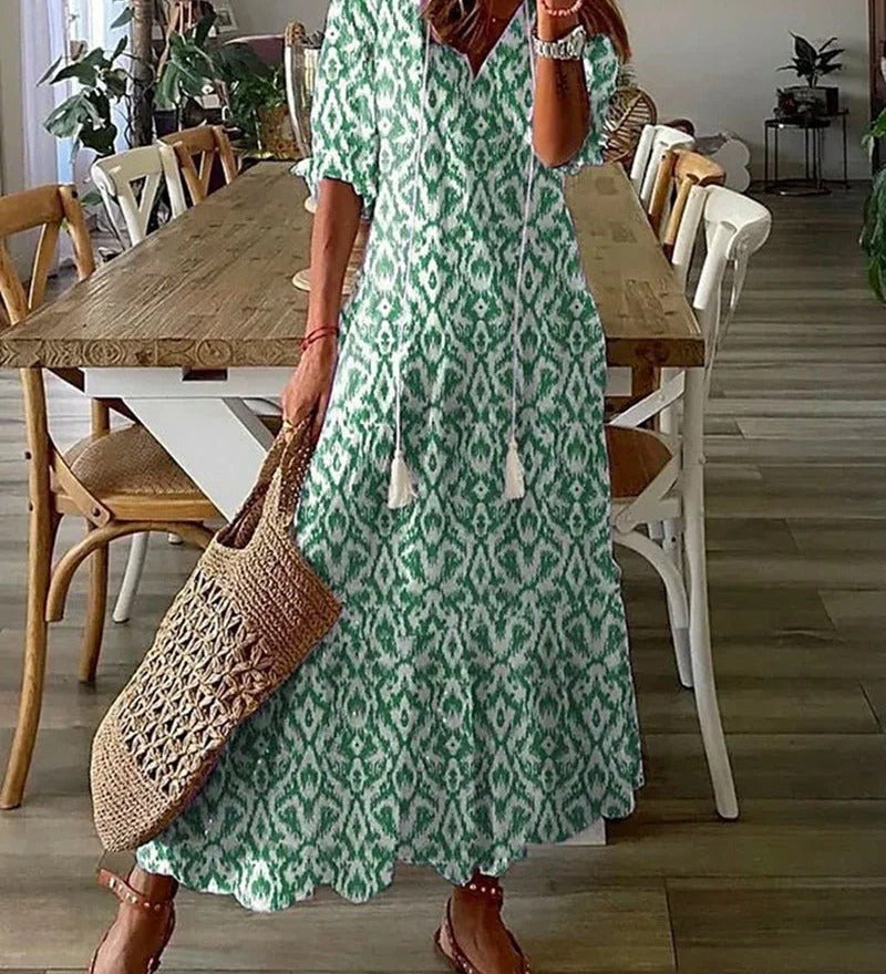 Tassel-Neck Maxi Dress by Eleanor Vale