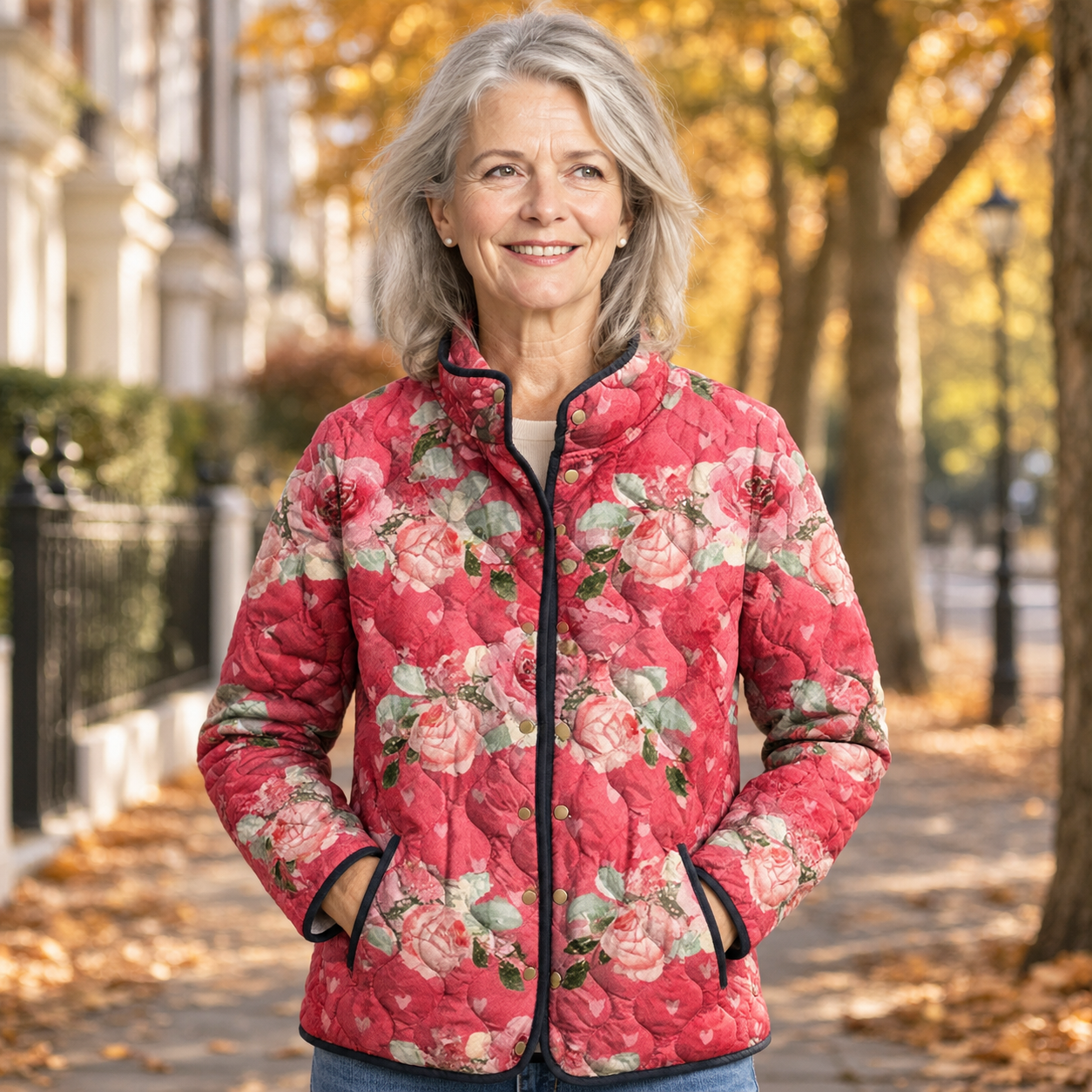 Amaya - Garden-Print Jacket - Retro Pink