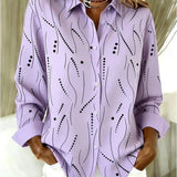 Abstract dot and wave print blouse