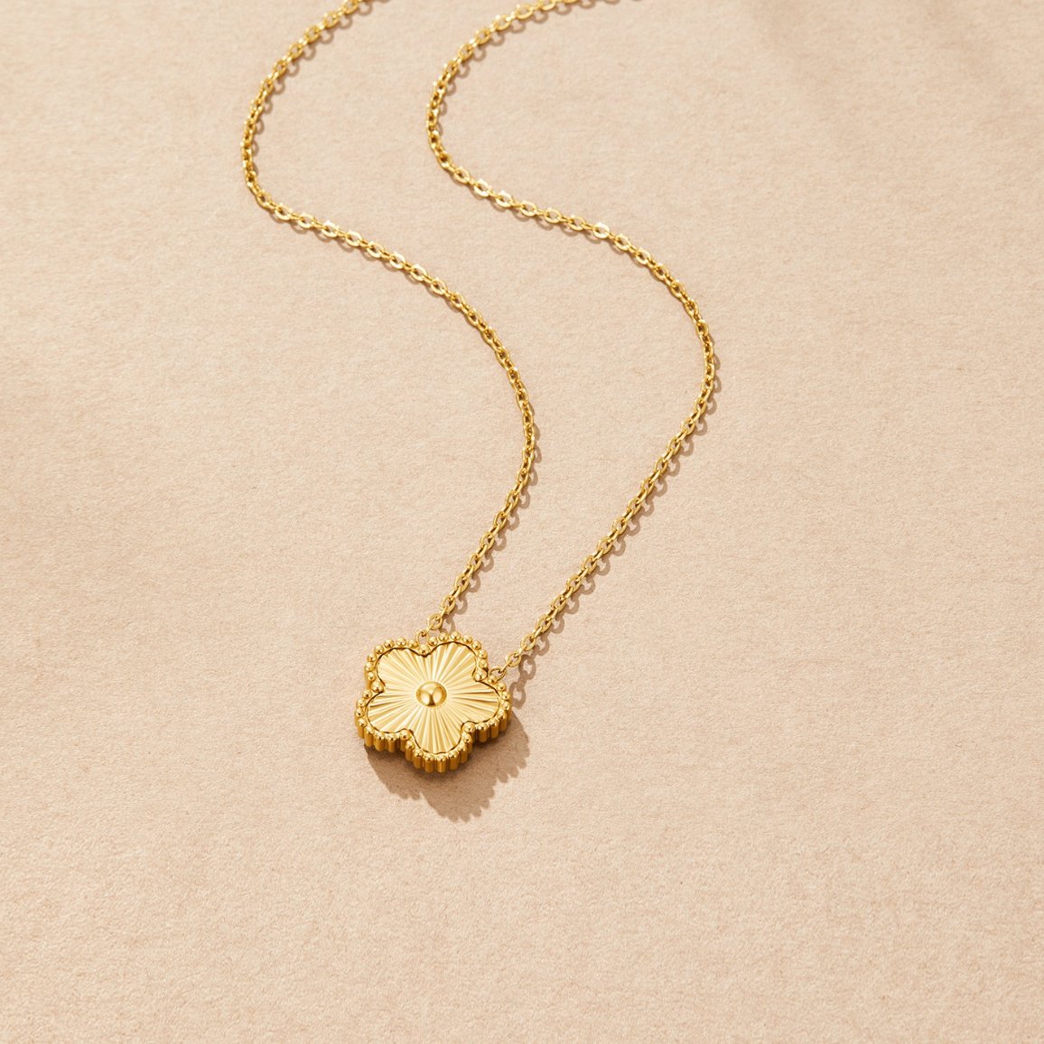 Fluted-Clover Necklace by Eleanor Vale