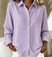 Vertical striped button-front blouse