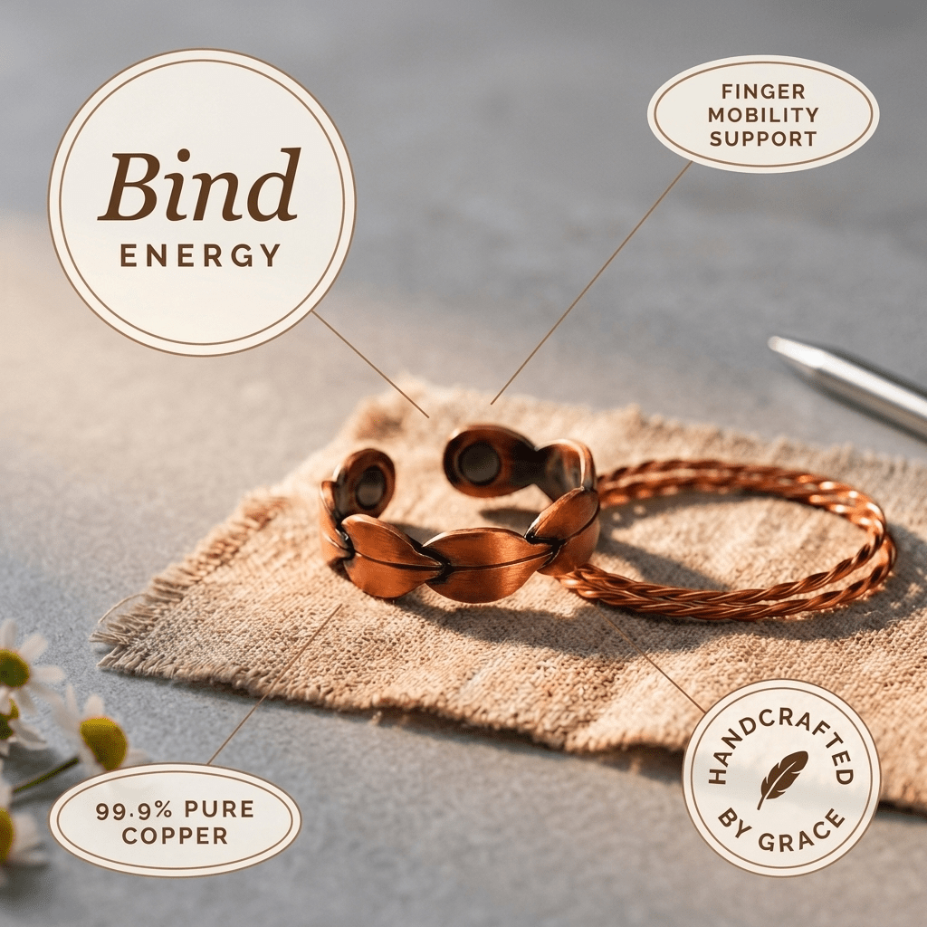 Copper ring made from two hand-twisted strands