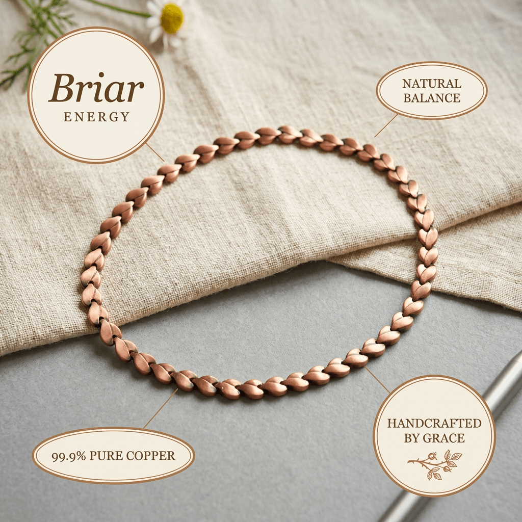 Heart link copper necklace with handformed links