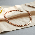Heart link copper necklace with handformed links