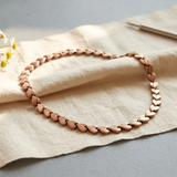 Heart link copper necklace with handformed links