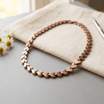 Heart link copper necklace with handformed links