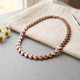 Heart link copper necklace with handformed links