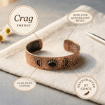 Hammered copper cuff bracelet with centre onyx stone