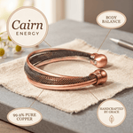 Mesh copper bracelet with coiled ends