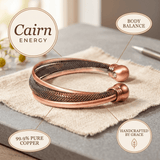 Mesh copper bracelet with coiled ends