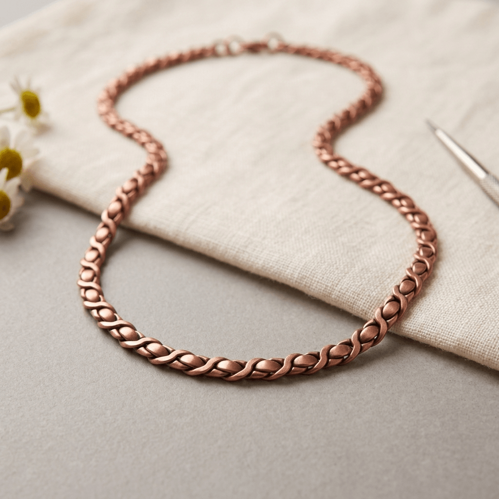 X-link copper chain necklace