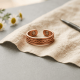 Woven pattern copper ring