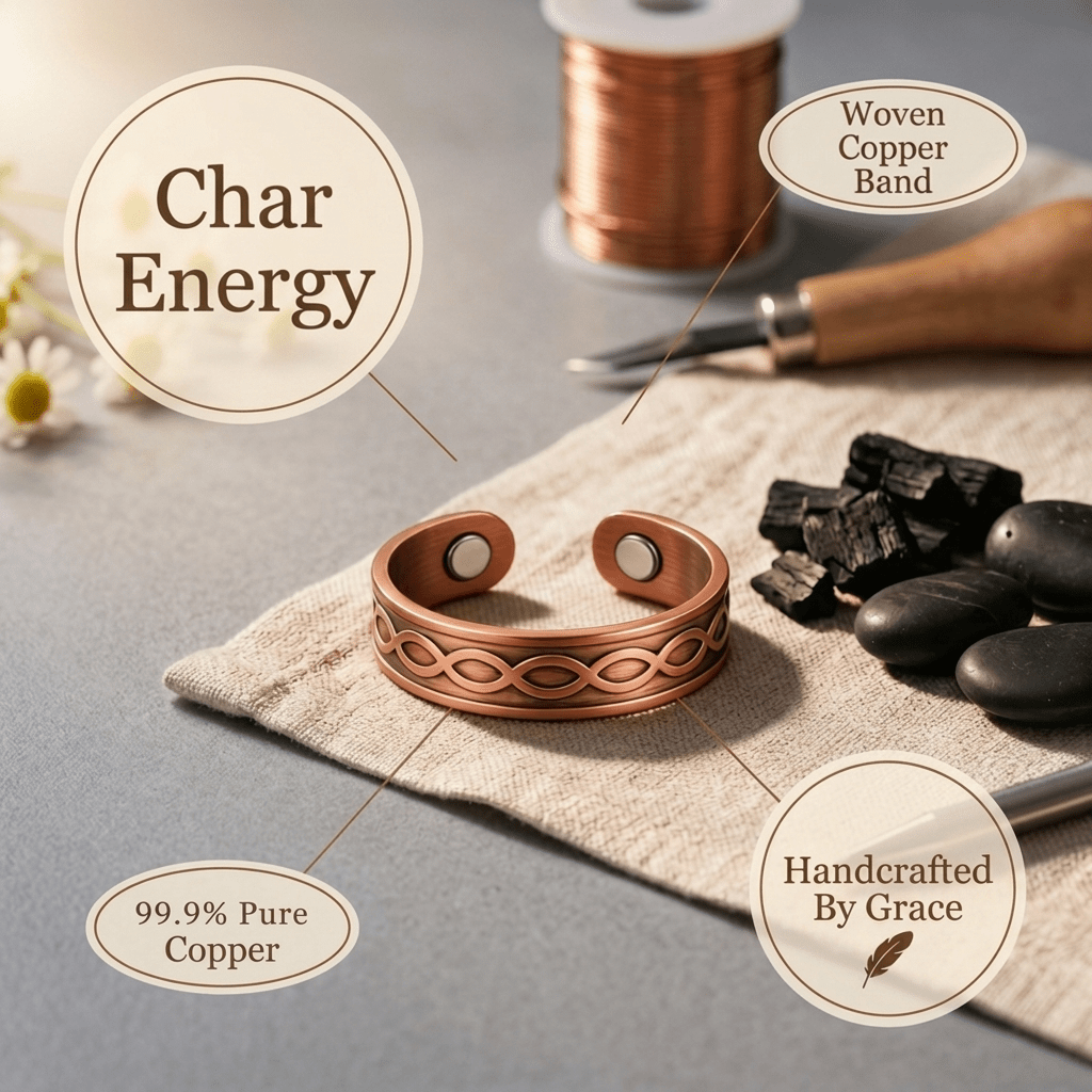 Woven pattern copper ring