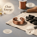 Woven pattern copper ring