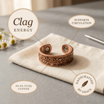 Copper ring with a hand-engraved floral pattern