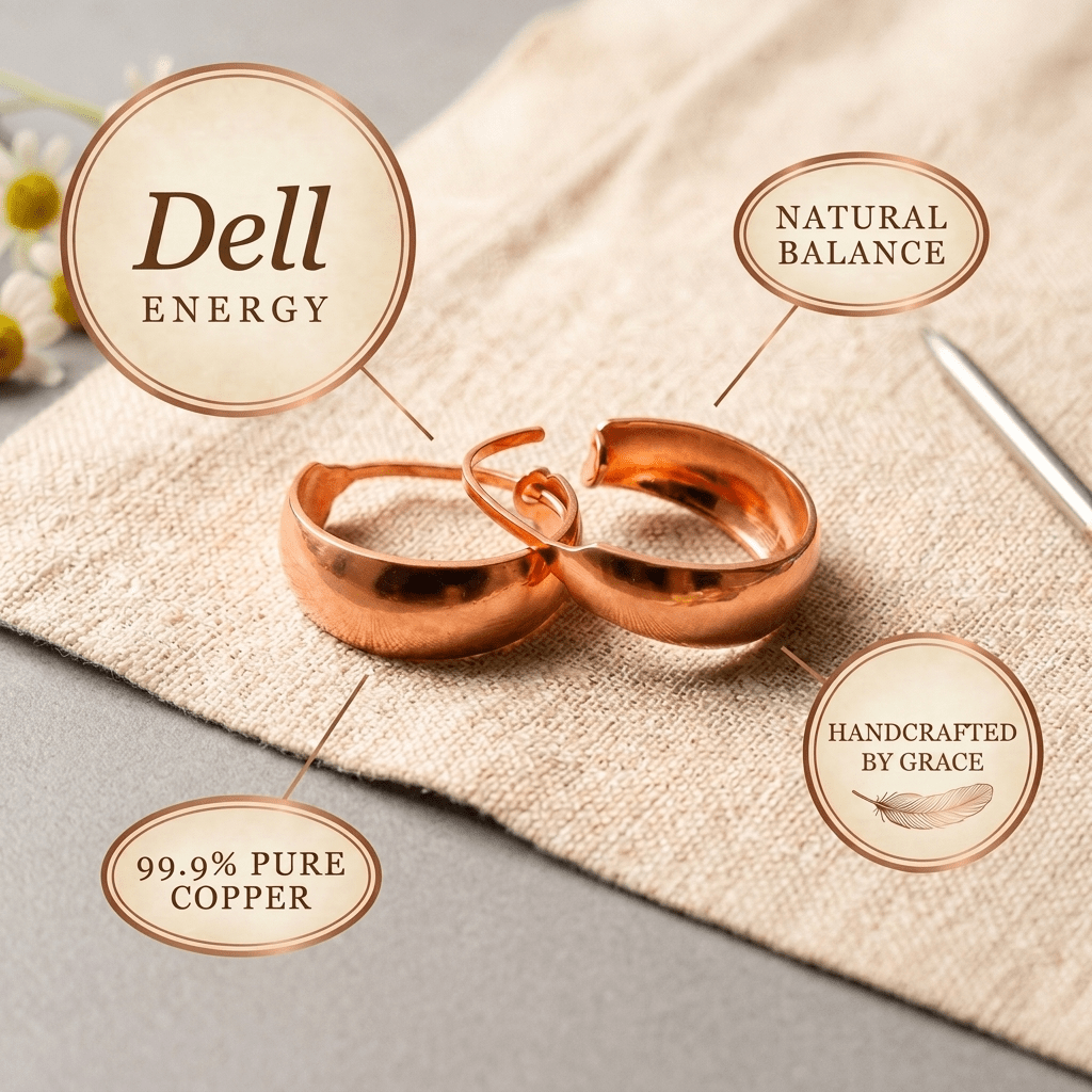 Polished copper hoop earrings