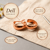 Polished copper hoop earrings