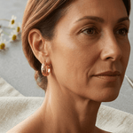 Star engraved copper earrings