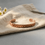 Textured copper cuff with hand-worked surface