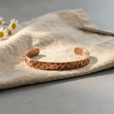 Textured copper cuff with hand-worked surface