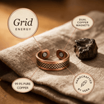 Lattice engraved magnetic copper ring