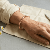 Copper cuff with bamboo-inspired segmented design