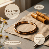 Copper cuff with bamboo-inspired segmented design