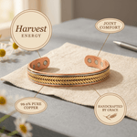 Copper cuff bracelet with a hand-pressed chevron braid pattern