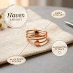 Heart coil copper ring with coiled band
