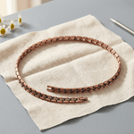 Copper link necklace with alternating smooth and textured links
