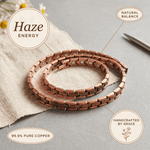 Copper link necklace with alternating smooth and textured links