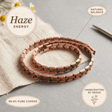 Copper link necklace with alternating smooth and textured links