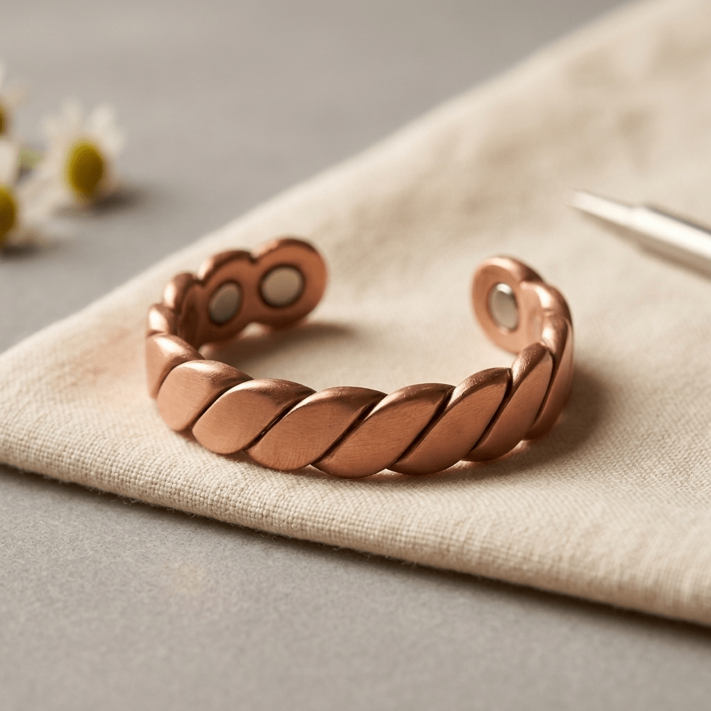 Twisted copper ring