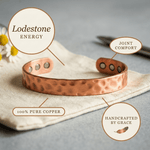 Hammered magnetic copper bracelet