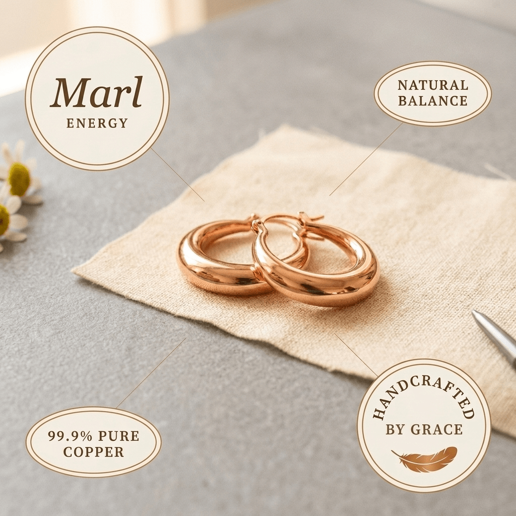 Tapered copper hoop earrings