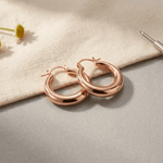Tapered copper hoop earrings