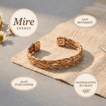 Three-tone herringbone woven copper bracelet in rose, gold and silver-cream