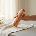 Hand-hammered solid copper water bottle