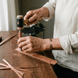 Five-line hand-chased copper cuff bracelet