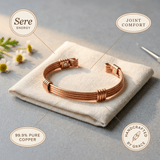 Ridged wire-wrapped copper cuff bracelet