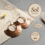 Hammered fan-shaped copper earrings