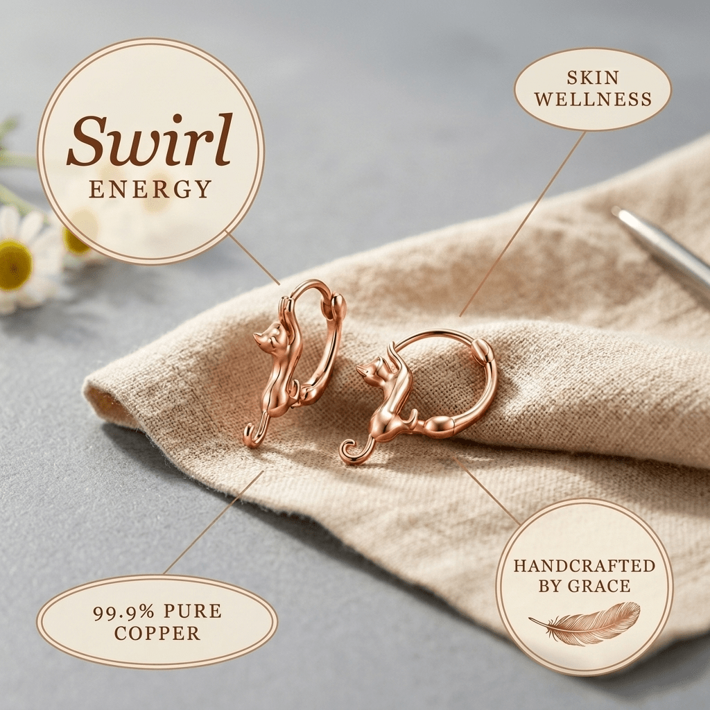 Sculpted copper drop earrings