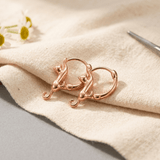 Sculpted copper drop earrings