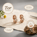 Crystal link copper earrings