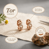 Crystal link copper earrings