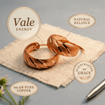 Grooved copper hoop earrings