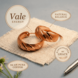 Grooved copper hoop earrings