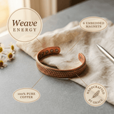 Rope pattern copper cuff
